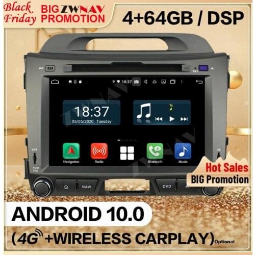 128GB 2 Din For Kia Sportage 2010 2011 2012 Android 10.0 Multimedia Player Screen Car Audio Radio GPS Navi Head Unit Auto Stereo