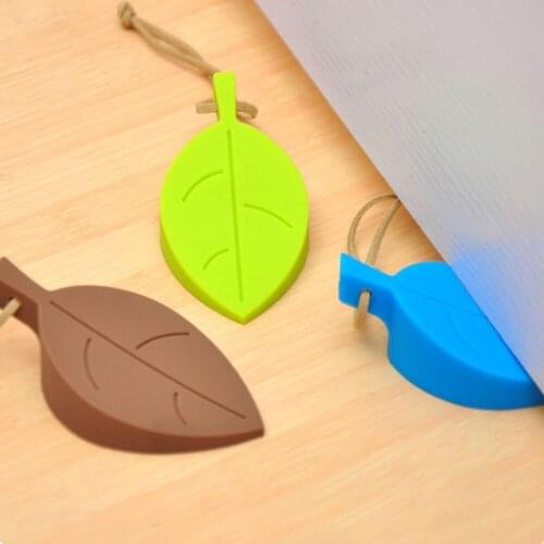 2 Pcs Silicone Door Stop Leaf Design Safety Door Stop Door Plug Children Anti-Pinch Hand Home Anti-Theft Door Holder
