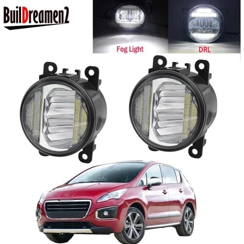 2in1 Car Driver + Passenger Fog Light Assembly LED Daytime Running Lamp DRL 30W 8000LM 12V For Peugeot 3008 MPV 2009-2013