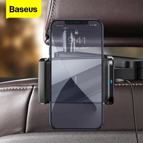 Baseus 15W Car Wireless Charger Backseat Phone Holder For iPhone Samsung Xiaomi Adjustable Car Mount Bracket Phone Holder Stand