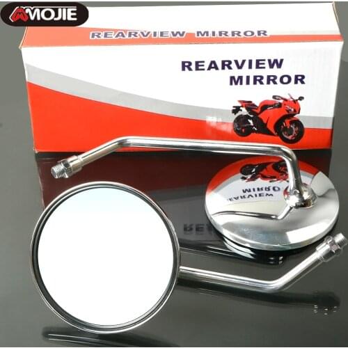 8mm/10mm Universal Motorcycle Round Side Back View Mirror motorbike Side Mirrors e-bike Scooter Bicycle Rearview Side Mirrors