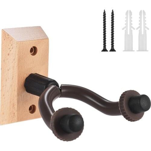 GH-01 Guitar Hanger Wooden Wall Mount Hook Holder Keeper for Electric Acoustic Guitars Bass Ukulele String Instrument