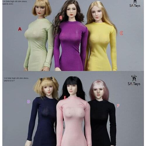 1/6 Female Soldiers Elastic Side Zipper Tight Skirt Clothing Accessories Fit 12'' TBL PH Action Figure Body