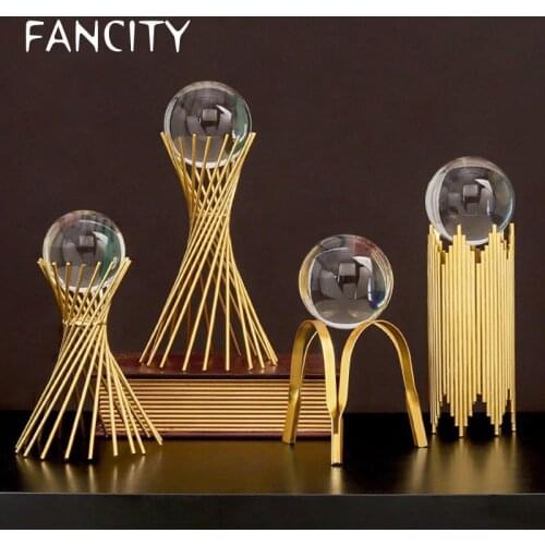 FANCITY Creative glass ball crystal ball ornaments, home living room decorations modern minimalist office front desk furnishings