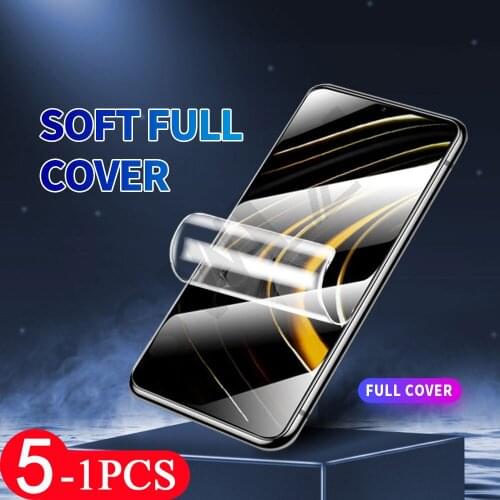 5-1Pcs cover hydrogel film for Xiaomi POCO X3 X2 M3 M2 F3 GT F2 pro pocophone F1 C3 protective phone screen protector Not Glass