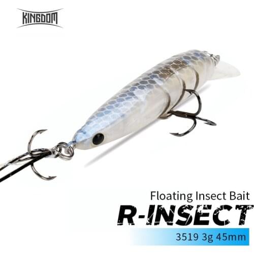 KINGDOM R-INSECT Floating Fishing Lure 3g 45mm ABS Engineering Plastic Mimic Minnow Insect Bionic Bait Wobblers Hard Baits Lures