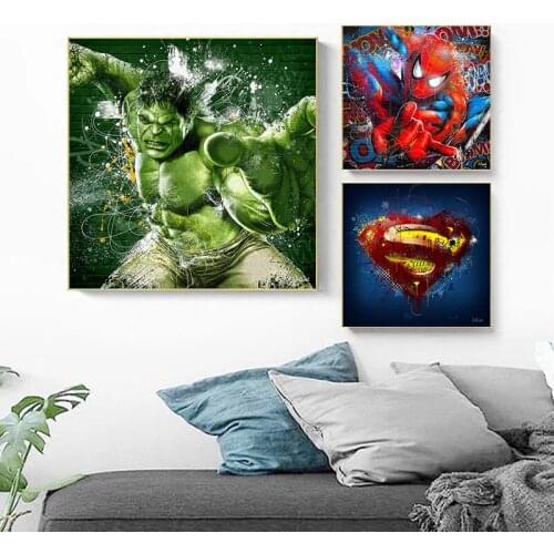 Superhero Anime Canvas Painting Poster Spiderman Wall Art Picture Print Home Decoration Wall Living Room Decor Cuadros