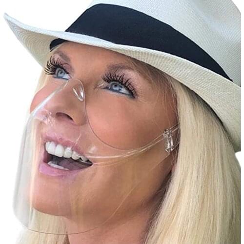 1pc Face Mask Anti-Droplet-Splash Transparent Mouth Cover Reusable Face Shield Splatter Screen Protective Mask Kitchen Tools