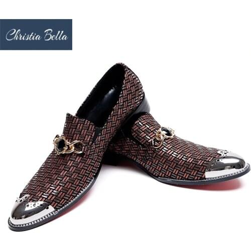 Christia Bella Mens Fashion Genuine Leather Business Leather Shoes Brand Designer Wedding and Party Dress Shoes Mens Flats