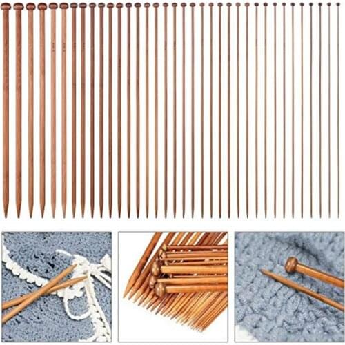 Bamboo Knitting Needles Set Single Pointed Knitting Needles for Handmade Creative DIY A1