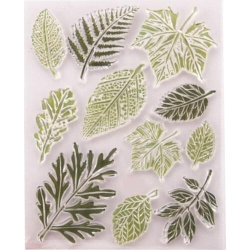 Natural Green Leaf Silicone Clear Stamp for Scrapbooking Album DIY Craft Background Decoration Rubber Stamp