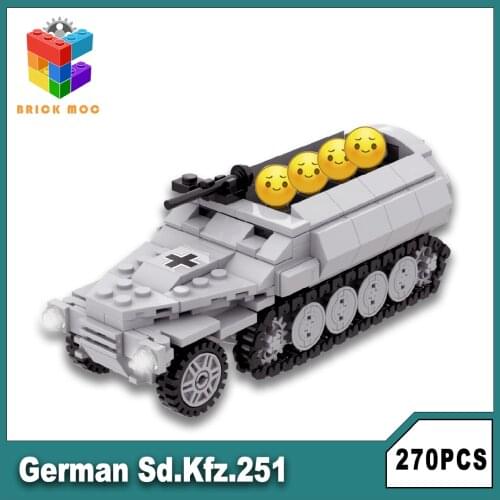 German Hanomag Sd.kfz.251 Building Block Set Military Puzzle Assembly Model Army War Soldie rToys Gifts For Children Kids