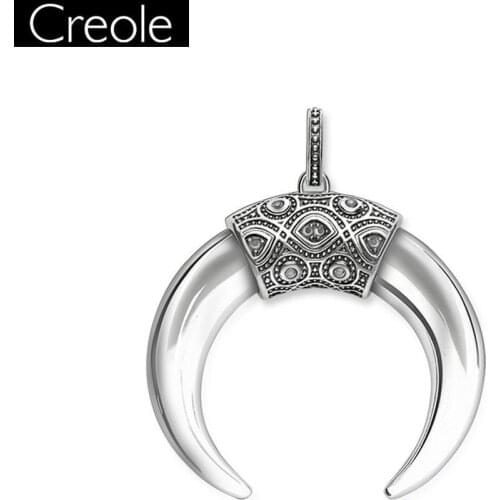 Pendant White Tiger Tooth 925 Sterling Silver For Women Girls Trendy Gift Europe Style Fashion Pendant Fit Link Necklace