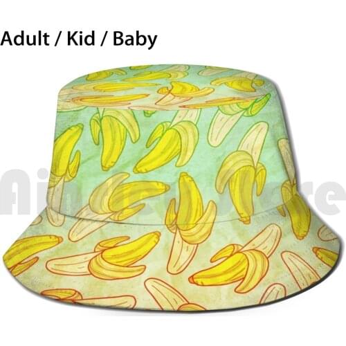 Banana - Rainbow Sun Hat Foldable UV Protection Breakfast Bright Cooking Cool Cute Delicious Eat Edible Food Fruit Garden