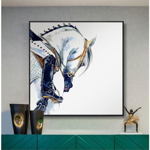 Modern Home Decoration Painting Nordic Style Abstract Animal Horse Canvas Poster Wall Art Modular Pictures for Living Room