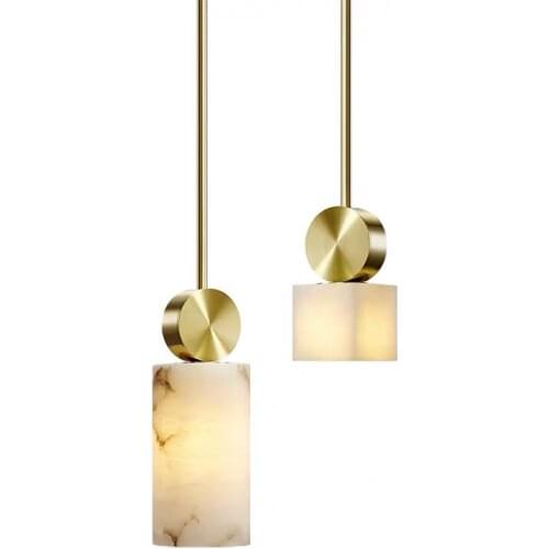 Modern Copper Dining Room Pendant Light Single Head Bar Table Suspension Lamp Marble Simple Bedroom Nordic Handing Lamp PA0701