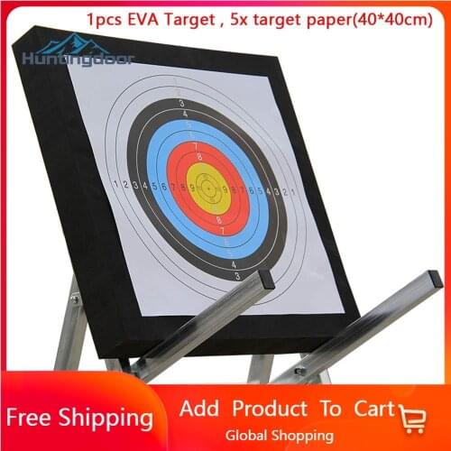 Archery Black EVA Foam Target Self Healing 2-Sided 20x20x2.4 inch Compound Recurve Bow Hunting Arrows Target Paper for Shooting