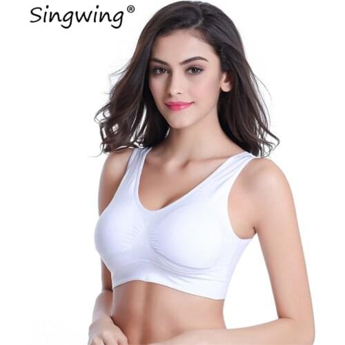 Singwing comfortable Seamless Bra Two Layer With movable Sponge PadSexy Bra Leisure women fitness paded plus size Vest bra
