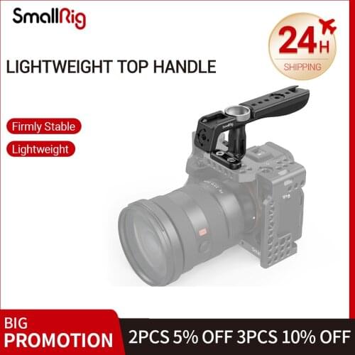 SmallRig Universal Lightweight Top Handle Grip For Digital Dslr Camera Cage featuring two 1/4”-20 threaded holes 2949