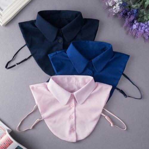 Vintage Solid Color Fake Collar for Women Detachable Lapel Mens False Collars Button Down False Blouse Decorative Nep Kraagje