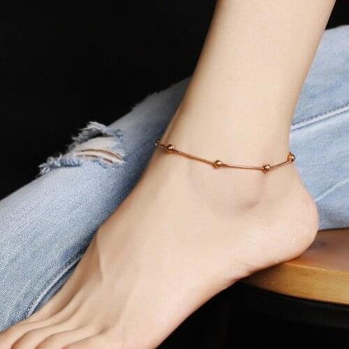 YUN RUO Fashion Rose Gold Silver Color Anklet Snake Chain for Woman Girl Birthday Gift 316L Stainless Steel Jewelry Top Quality
