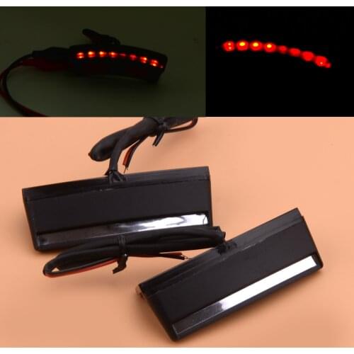 1 Pair Motorcycle Black Front Left & Right Turn Signal LED Side Mirror Lamp Light Fit for Honda Goldwing GL1800