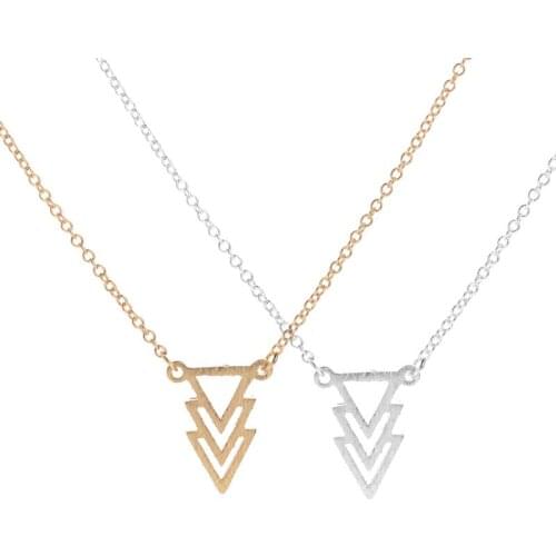 Wholesale 10pc Trending 3 triangle Pendant Necklace Geometric Hill Mountain Love Sisters Girls Kids Family Gift
