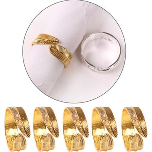 12 / PCS alloy leaf napkin ring alloy napkin ring napkin buckle cloth ring simple modern western napkin ring