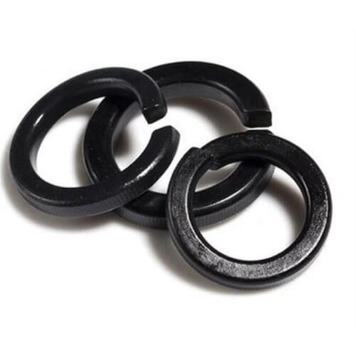 20pcs M10 M12 M14 M16 M18 M20 Black Carbon Steel Spring Washer Split Locking Washers Spring Gasket Screw Gasket