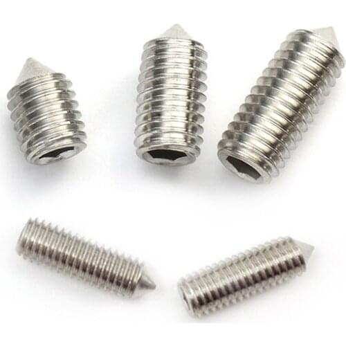 20pcs M5 stainless steel hex socket tip set screws machine screw installation bolts 4mm-16mm length
