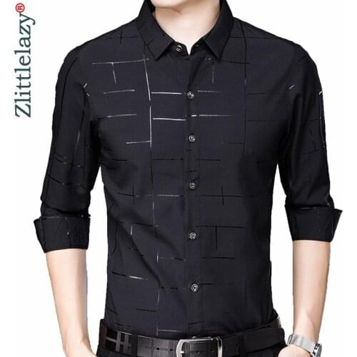 2020 Brand Long Sleeve Men Social Shirt Spring Streetwear Casual Striped Shirts Dress Mens Slim Regular Fit Clothes Fashions 040