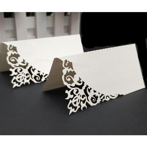 50Pcs Hollow Laser Cutting Wedding Table Cards Wedding/BABY Shower Place Name Cards Dinner Banquet Table Seating Cards