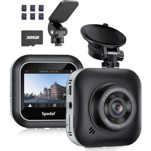 Spedal C326 Dash Cam Front IPS Screen 1080p Full HD 170 ° Wide Angle Camera Parking Monitoring Cycle Video Evidence Storage