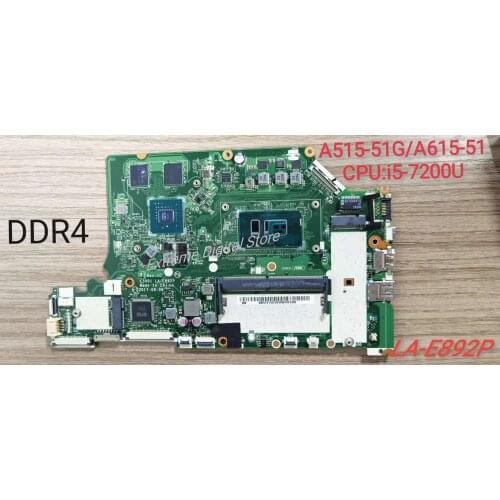 C5V01 LA-E892P for ACER A515-51G A615-51G A615-51 notebook motherboard CPU i5 7200U 4G RAM DDR4 Original 100% fully tested