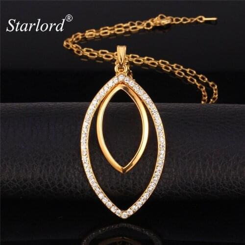 Starlord Gold Color High Quality Austrian Rhinestone Big Pendant Necklace Fashion Jewelry Pendant Gift For Women P6511