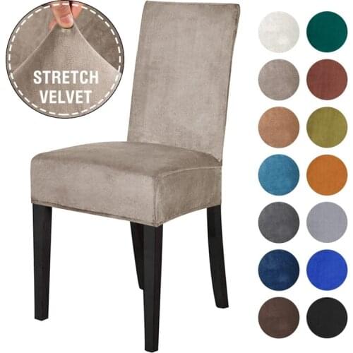 Funda para silla de comedor de licra, funda de terciopelo elástica, funda de asiento para boda, Hotel y banquete