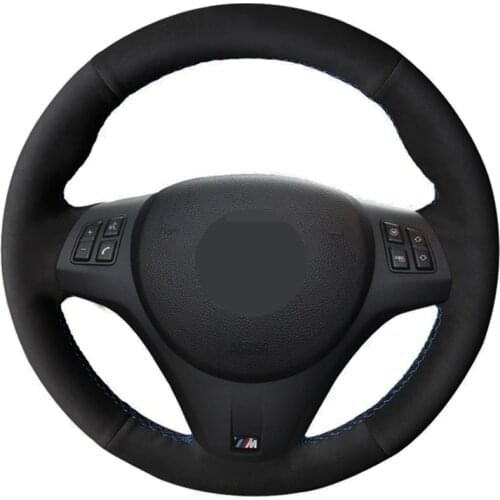 Car Steering Wheel Cover DIY Hand-stitched Black Soft Suede For BMW M Sport 3 Series E91 320i 325i 330i 335i M3 E90 E92 E93