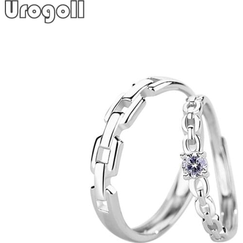 Pure 925 Sterling Silver Couple Rings For Women Men Romantic Engagement Wedding Anniversary Party Solid Silver 925 Jewelry Gifts