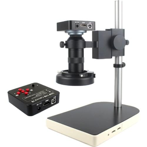38MP 2K HDMI USB Digital Video Monocular Microscope Camera Continus Zoom 130X C-Mount Soldering Mobile Phone Repair Tools