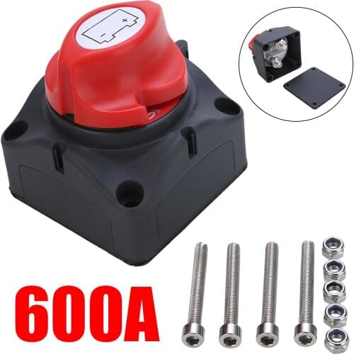 1pc 24V 600A Car Battery Isolator Main Battery Switch Emergency Stop Pole Disconnect Separator Switch for RV Boat 68 * 68 * 74mm