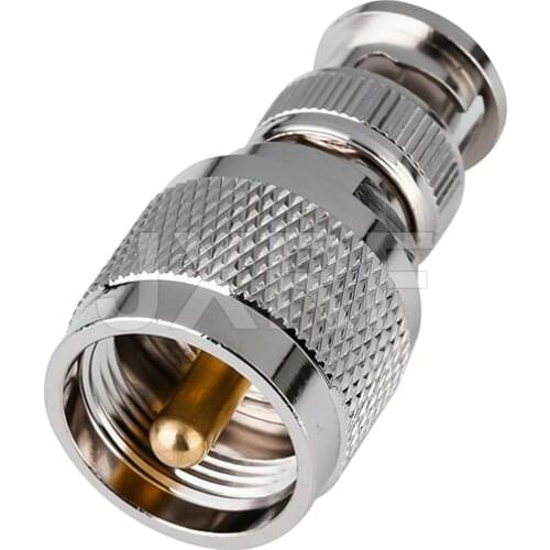 JX RF Connector BNC Male to PL259 UHF Male Coaxial Adapter