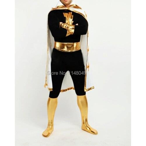 Classic Black Captain Superhero Halloween Costume with Cape