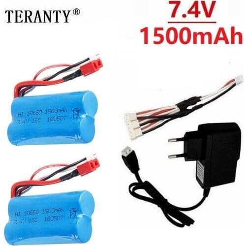 T Plug ) 7.4V 1500mAh lipo Battery + Charger for Wltoys 12428 12401 12402 12403 12404 12423 FY-03 FY01 FY02 rc toys battery