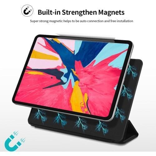 Magnetic Multi-fold Back Clip Buckle Protective Cover for Ipad Pro11 2018 Pro 12.9 Inch Y Foldable Leather Case Shockproof Shell