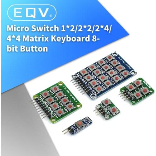 Micro Switch 1*2/2*2/2*4/4*4 Matrix Keyboard 8-bit Button Independent Button MCU External Expansion Keyboard Module