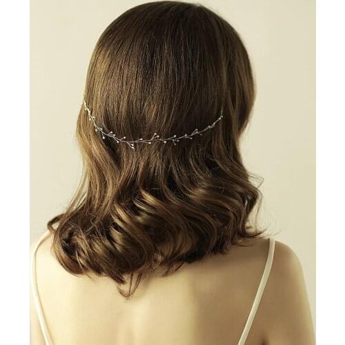SLBRIDAL Handmade Wired Mini Imitation Pearls Flower Wedding Hair accessories Bridal Hair Vine Hairband Bridesmaid Headband
