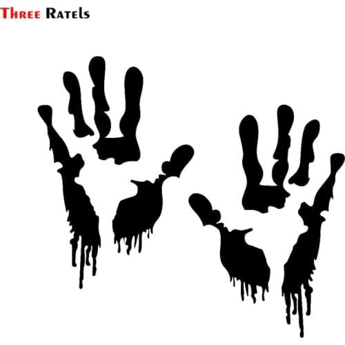 Three Ratels FTZ-112# Bloody Zombie Hands Halloween Car Stickers Walking Dead Decals Vinyl Decarative