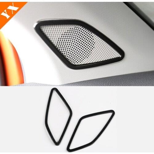 Stainless Black/Blue/Sliver For Skoda Karoq 2017 2018 Car Accessorie Front A-pillar column Sound speaker deco Sticker Cover Trim