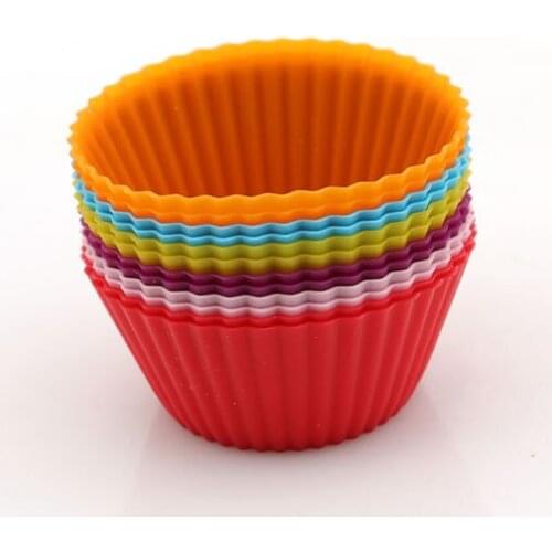 New 12 pcs Colorful Silicone Cake Baking Tools Baking Mold Cupcake and Muffin Cupcake for DIY Baking Dishes Pan Form