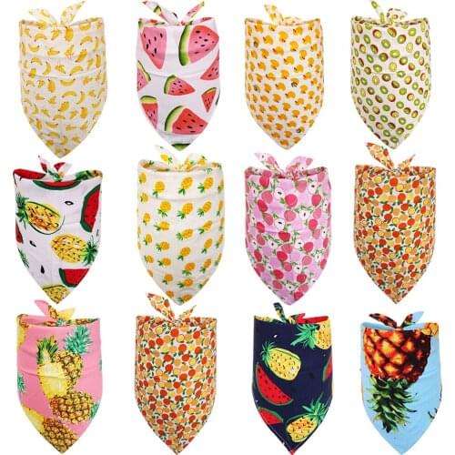 New 50/100Pcs Kerchief Summer Dog Accessories Pet Supplies Dog Bandana Bulk Small Large Dog Bibs Scarf Cotton Flamingo Pet Puppy